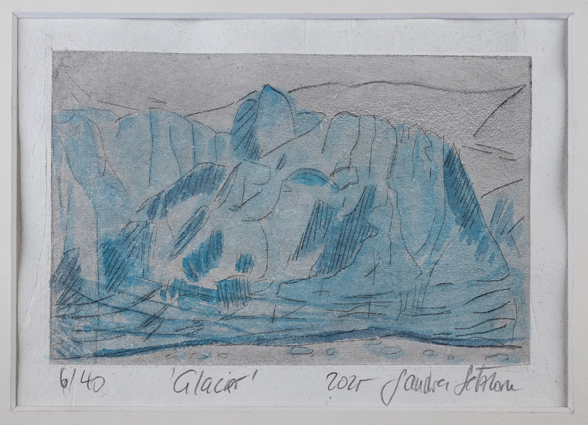 Radierung von Sandra Setzkorn: Eisberg